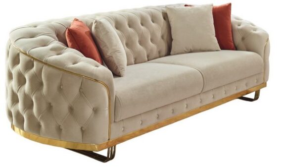 Villa Möbel Sofa Bellezza, 1 Stk. 3-Sitzer, Hand Made Quality, pflegeleichter Mikrofasersamtstoff