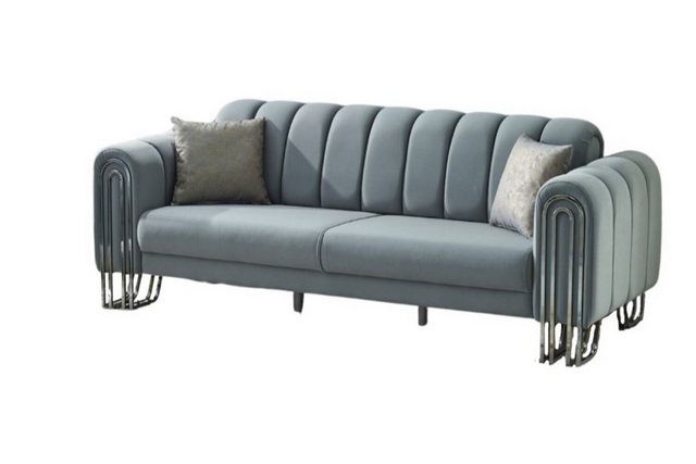 Villa Möbel Sofa Bloom, 1 Stk. 3-Sitzer, Hand Made Quality, pflegeleichter Mikrofasersamtstoff