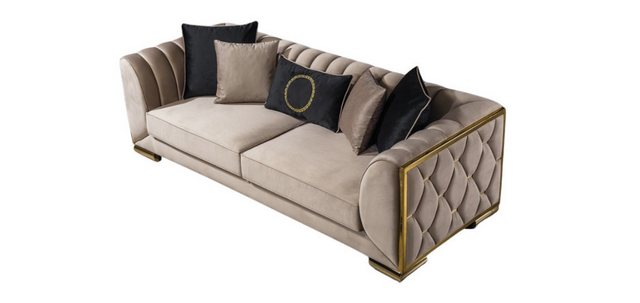 Villa Möbel Sofa Casablanca, 1 Stk. 3-Sitzer, Handmade Quality,strapazierfähiger,pflegeleichter Mikrofaserstoff