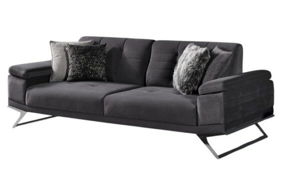 Villa Möbel Sofa Dark Luna, 1 Stk. 3-Sitzer, mit Relax-/Bettfunktion durch verstellbare Rückenlehne