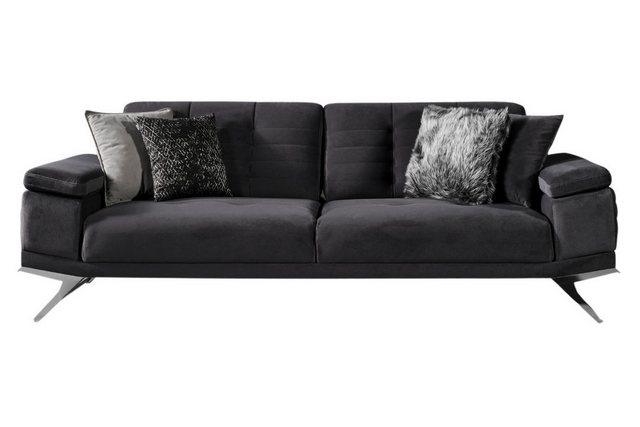 Villa Möbel Sofa Dark Luna, 1St. 2-Sitzer, mit Relax-/Bettfunktion durch verstellbare Rückenlehne