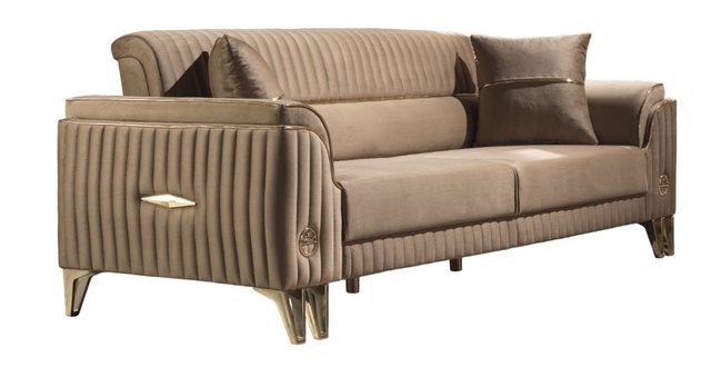 Villa Möbel Sofa Flavia, 1 Stk. 3-Sitzer, Hand Made Quality, pflegeleichter Mikrofasersamtstoff