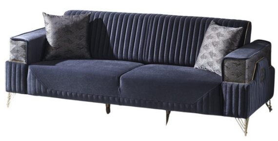 Villa Möbel Sofa Hamburg, 1 Stk. 2-Sitzer, Hand Made Quality, pflegeleichter Mikrofasersamtstoff