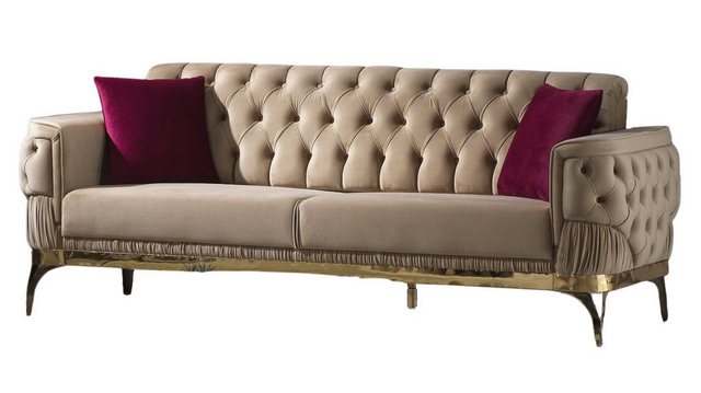 Villa Möbel Sofa Kappa, 1 Stk. 2-Sitzer, Hand Made Quality, pflegeleichter Mikrofasersamtstoff