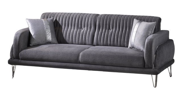 Villa Möbel Sofa Mallorca, 1 Stk. 3-Sitzer, Hand Made Quality, pflegeleichter Mikrofasersamtstoff