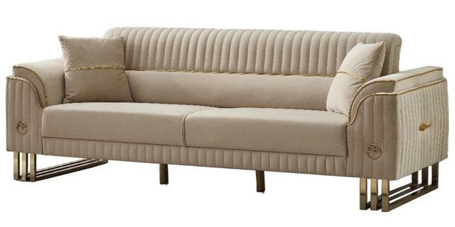 Villa Möbel Sofa New Flavia, 1 Stk. 2-Sitzer, Hand Made Quality, pflegeleichter Mikrofasersamtstoff