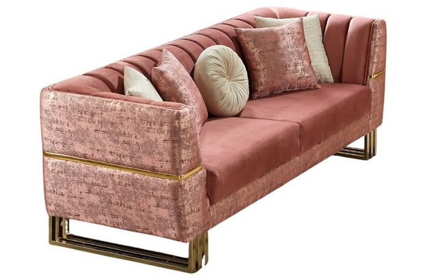 Villa Möbel Sofa Rosalia, 1 Stk. 2-Sitzer, Hand Made Quality, pflegeleichter Mikrofasersamtstoff