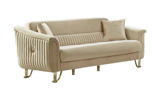 Villa Möbel Sofa Vega, 1 Stk. 3-Sitzer, Hand Made Quality, pflegeleichter Mikrofasersamtstoff