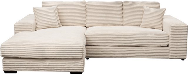 WERK2 Ecksofa Eden L-Form, Design Ecksofa in Cord mit besonders weichem Sitzkomfort