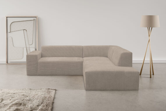 WERK2 Ecksofa "Zeus-M", Curvy Trend Garnitur mit urbaner Optik