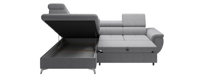 WOHNKLUSIV Ecksofa Ecksofa TREVISO mit verstellbarer Sitztiefe und Schlaffunktion, mit Relaxfunktion