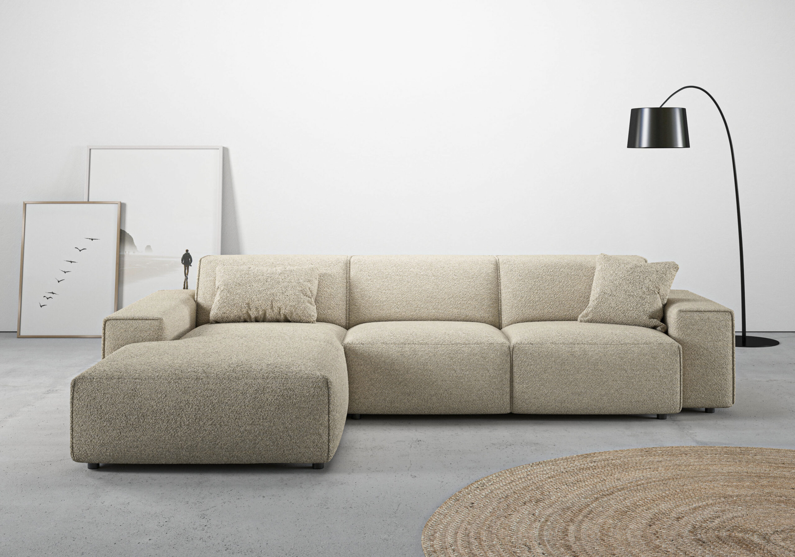 andas Ecksofa „Glimminge auch in Breitcord, Feincord, Bouclé + Easy care-Bezug“, L-Form, Breite 294, Zierkissen