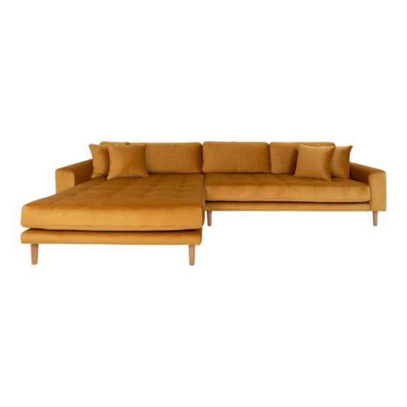 ebuy24 Sofa Lido Sofa, Chaiselongsofa links gewendet senf gel