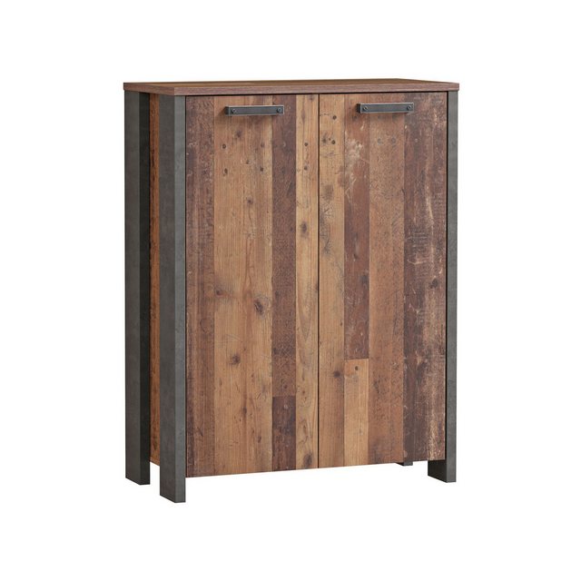 expendio Aktenschrank Cedric 105 Old Wood Vintage Nb. / Betonoptik dunkelgrau, 86x115x42 cm