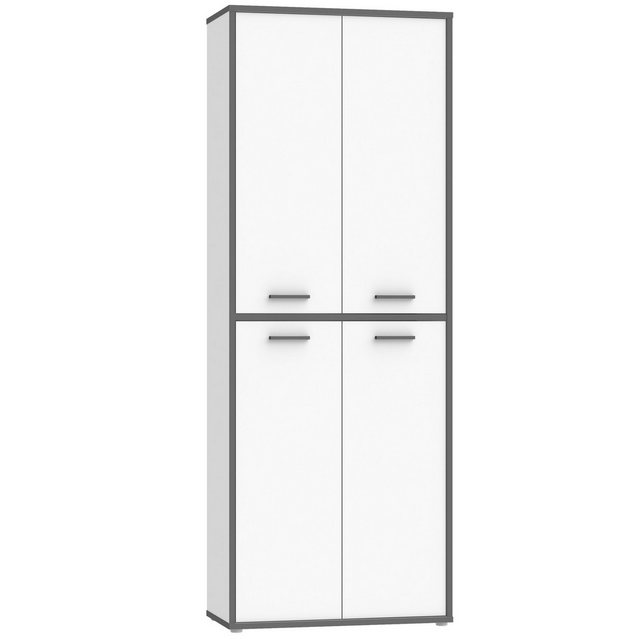 expendio Aktenschrank Keijo 1 Weiß / Wolfram Grey, 85x227x42 cm