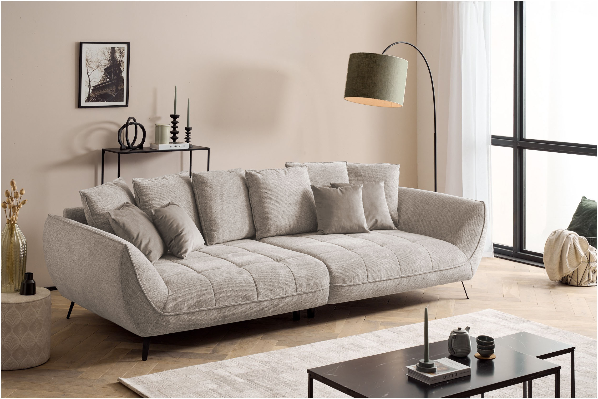 exxpo – sofa fashion Big-Sofa „Triton“, (2 St.), inkl.10-teiliges Kissenset,gemütliches Megasofa,viel Platz zum Relaxen