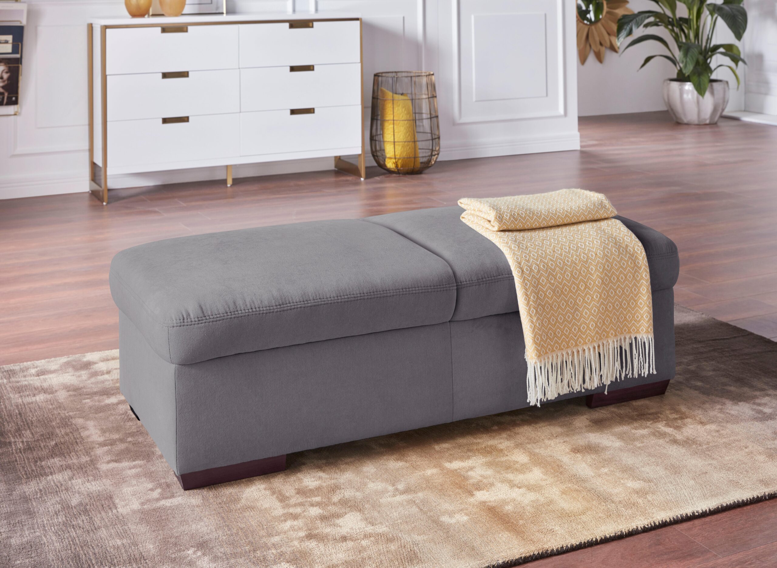 exxpo – sofa fashion Hocker „Salerno, Bankhocker mit tollem Sitzkomfort“, zeitlos und elegant