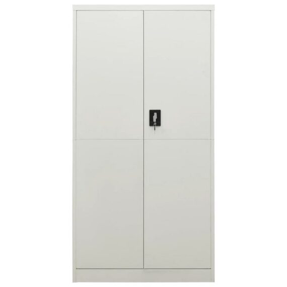 furnicato Aktenschrank Schließfachschrank Hellgrau 90x40x180 cm Stahl (1-St)