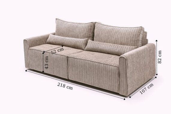 gowoll Ecksofa Sofa mit Schlaffunktion 215x110cm inkl. Rückenkissen Benissa, mit Relaxfunktion