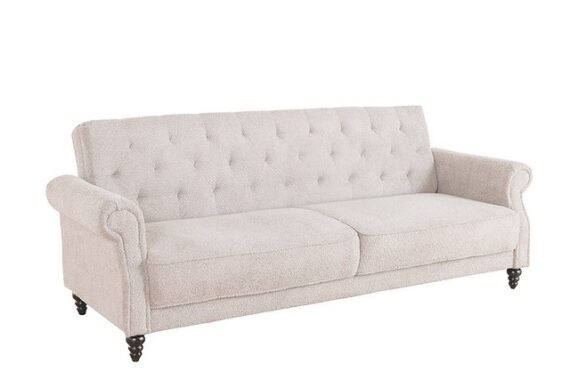 riess-ambiente 3-Sitzer MAISON BELLE AFFAIRE 220cm greige · Schlafsofa mit Bouclé-Bezug, Einzelartikel 1 Teile, Couch mit Bettfunktion · 3-stufig verstellbar · Chesterfield Design