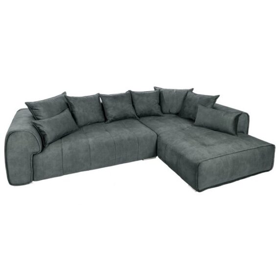 riess-ambiente Ecksofa CLAN 320cm anthrazit, Eckcouch · XXL · inkl. Kissen · Samt · Wohnzimmer · Modern Design