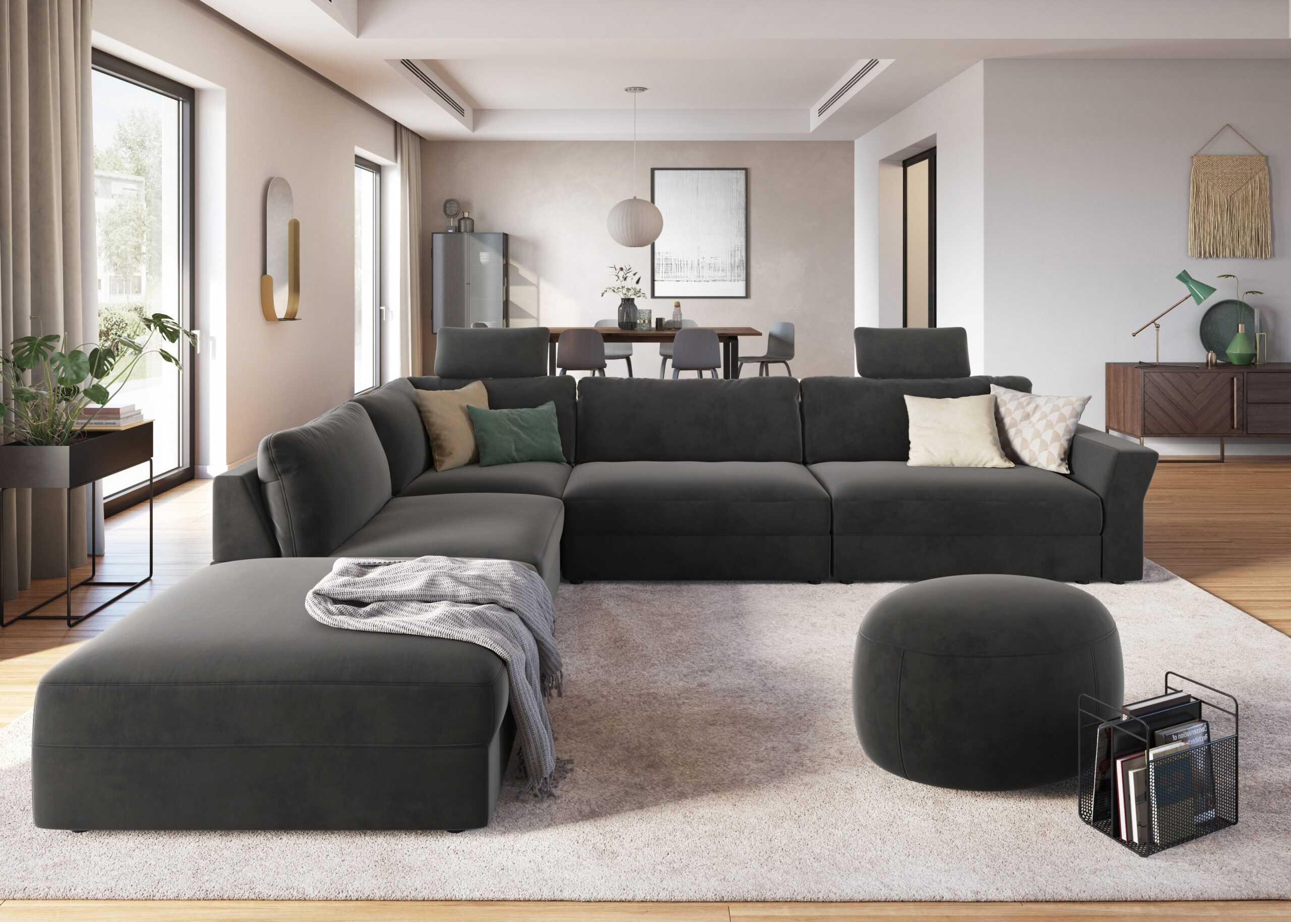 sit&more Ecksofa „Cadabra L-Form“, Breite 356 cm, mit Sitztiefenverstellung