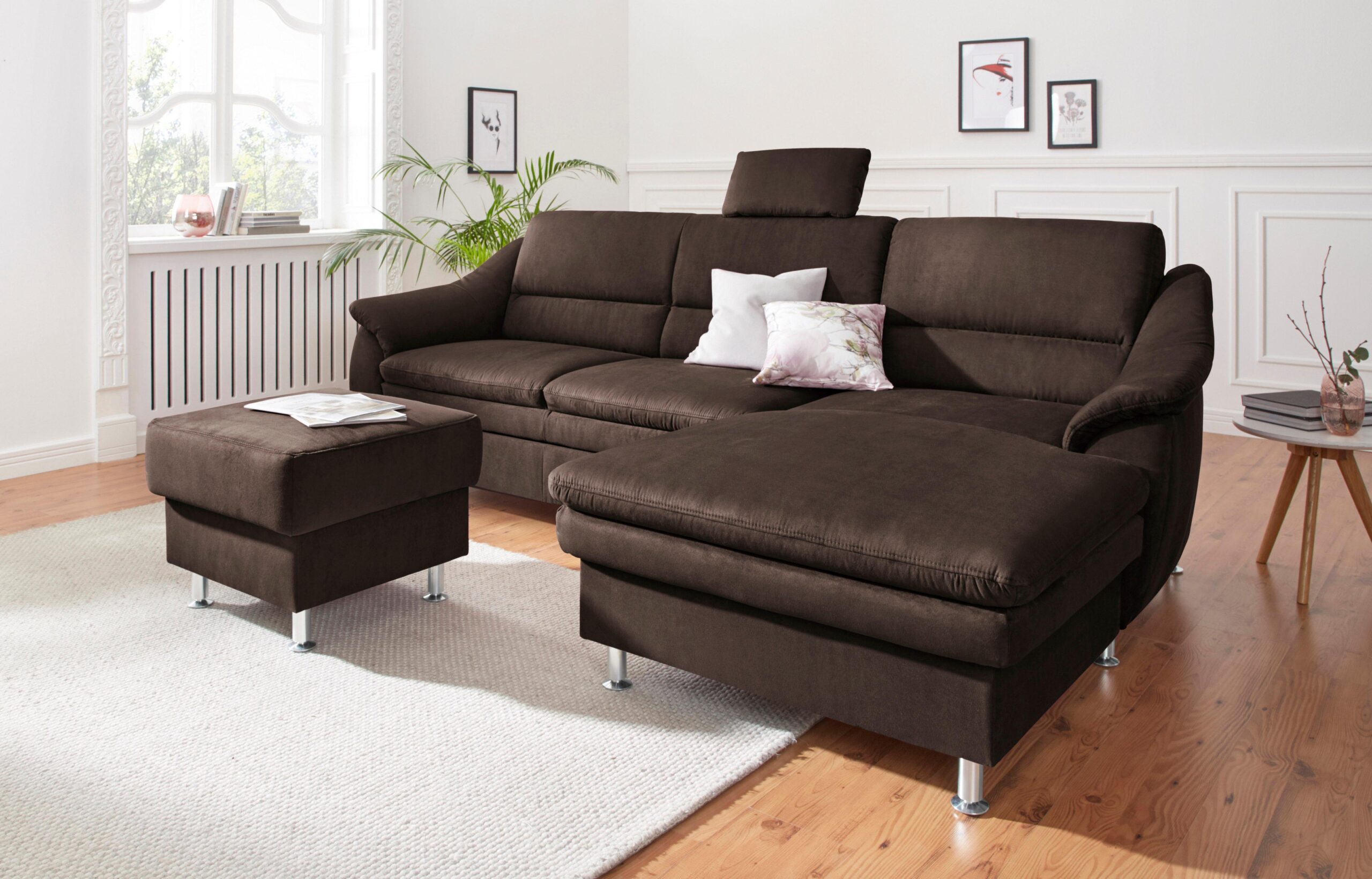 sit&more Ecksofa „Cardoso L-Form“, mit Federkern, wahlweise mit Bettfunktion