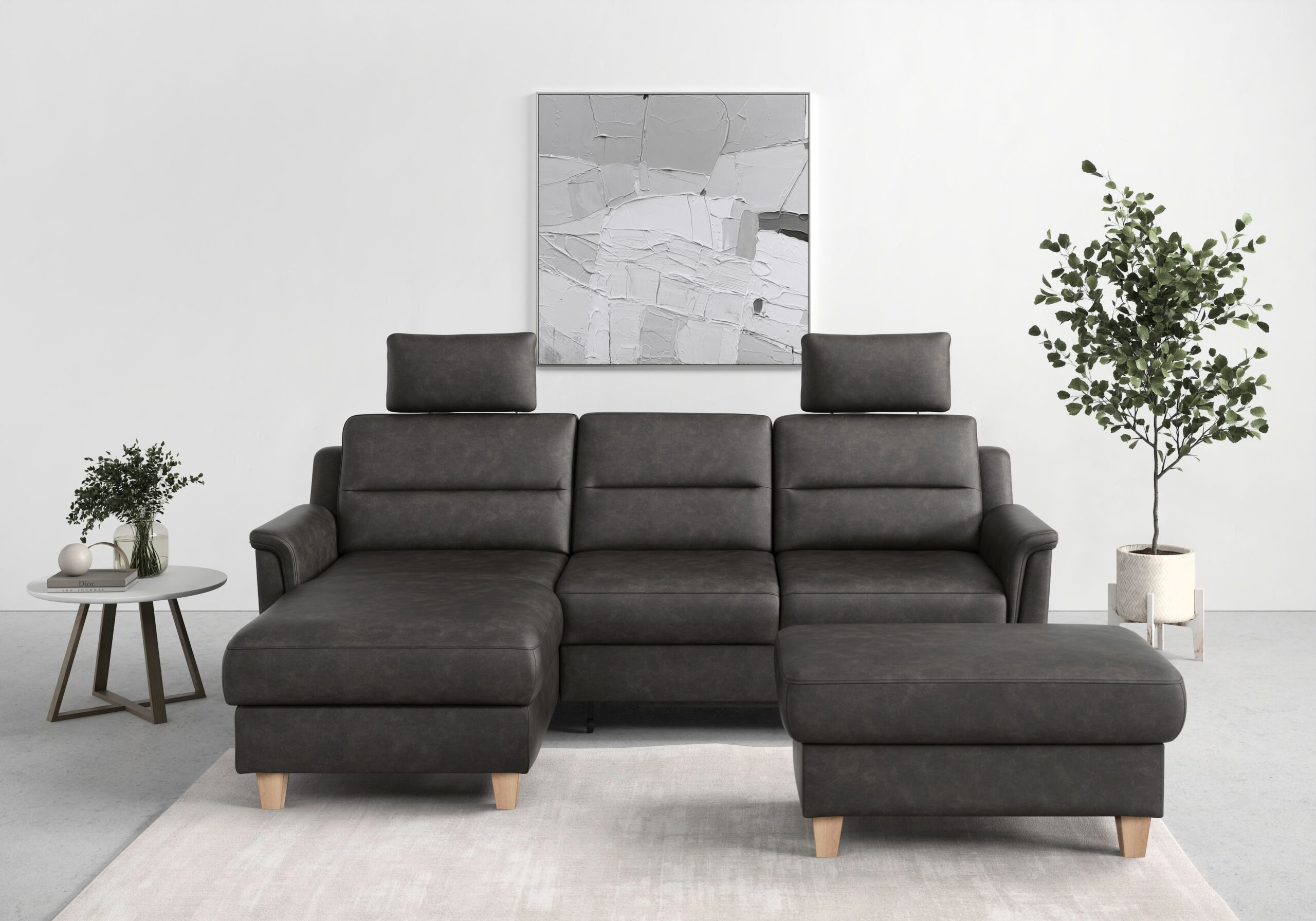 sit&more Ecksofa „Farö L-Form“, inklusive Federkern, wahlweise mit Bettfunktion und Bettkasten