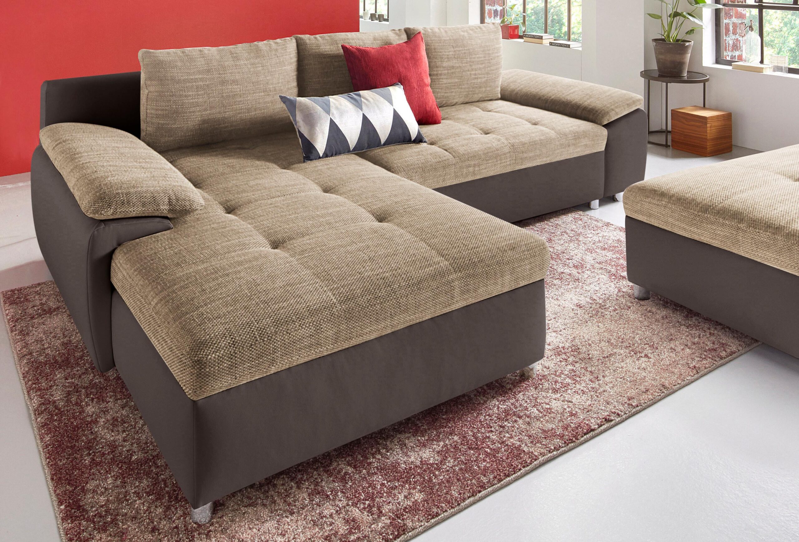 sit&more Ecksofa „Labene L-Form“, wahlweise mit Bettfunktion und Bettkasten, auch als XXL-Variante