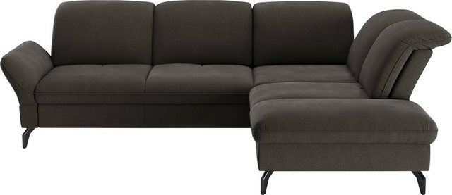 sit&more Ecksofa Leandro L-Form, Wahlweise mit Bett-, Kopfteil – und Armlehnfunktion, sowie Stauraum