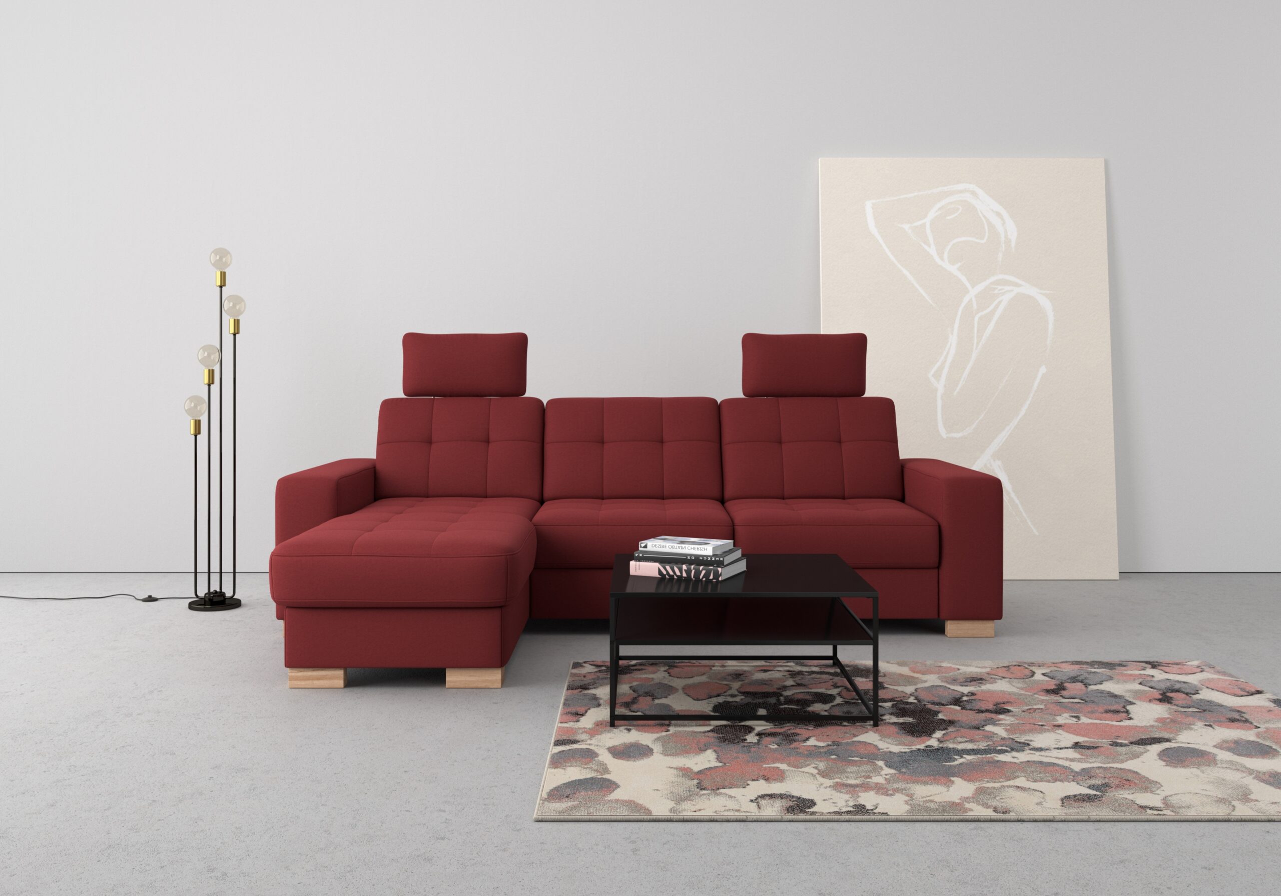 sit&more Ecksofa „Quincy L-Form“, wahlweise mit Bettfunktion und Bettkasten