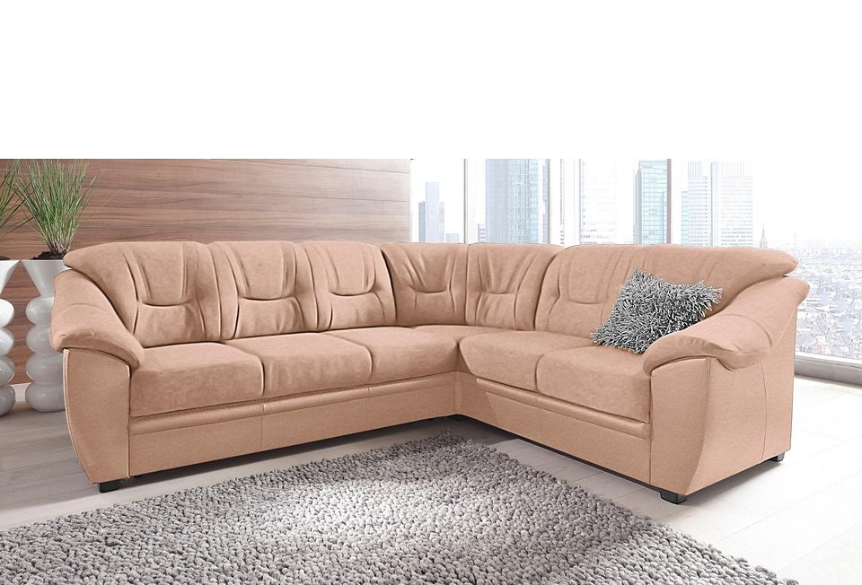 sit&more Ecksofa „Savona L-Form“, wahlweise mit Bettfunktion, inklusive Federkern, frei im Raum stellbar