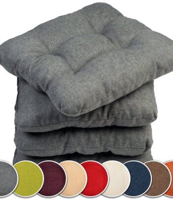 sunnypillow Stuhlkissen 4er Set Stuhlkissen 45×45 cm Bequeme 8cm, Polsterauflage Auflage für Stühle / Bänke