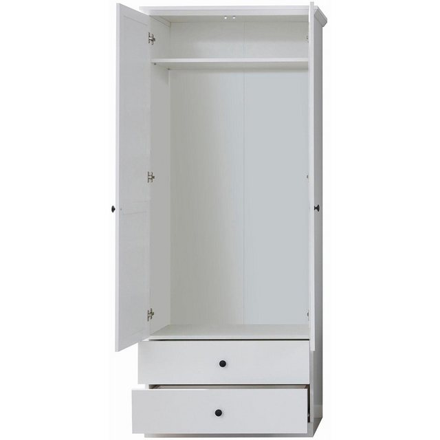 trendteam Garderobenschrank BrandsonBaxter Flurschrank Kleiderschrank Schrank Weiß 81 x 196 x 41 cm